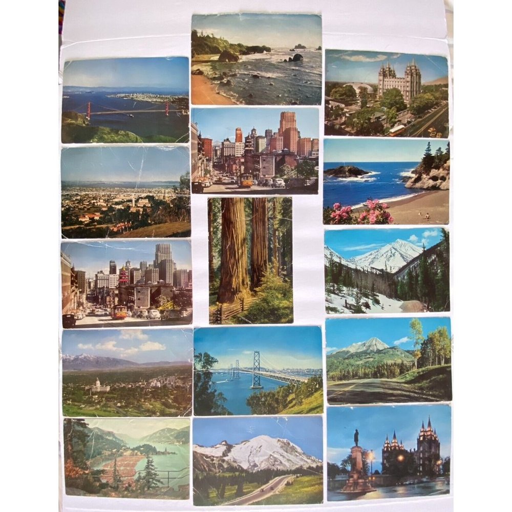 1955-1963 Incredible Peter Winter Jumbo Postcards US Scenes Collection Set 12